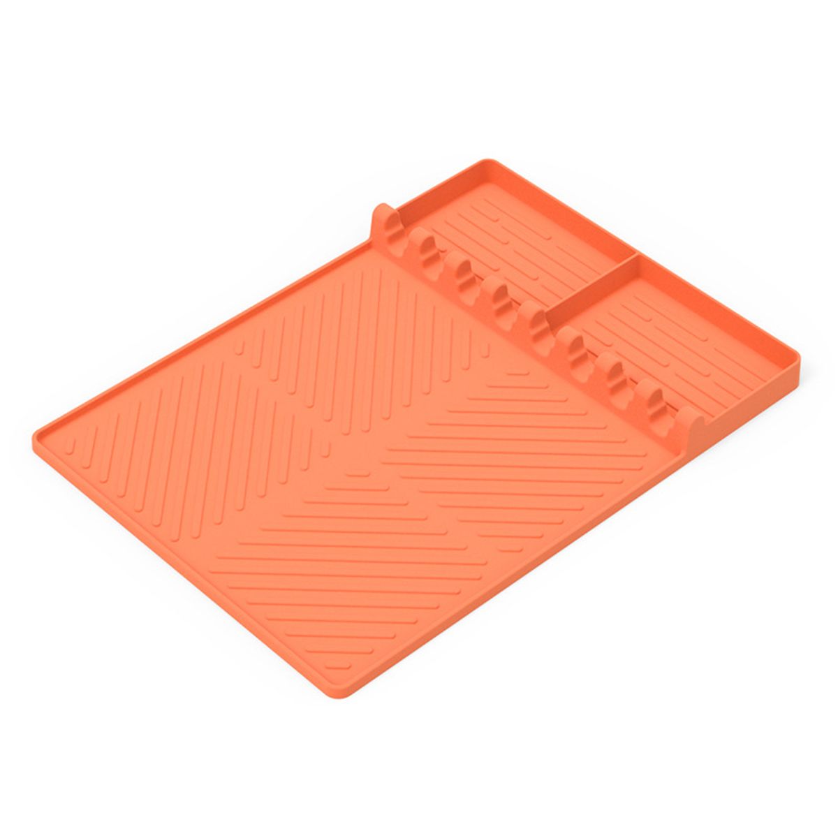 Silicone Grill Mat Utensil Holder with Drip Pad – 8 Slot