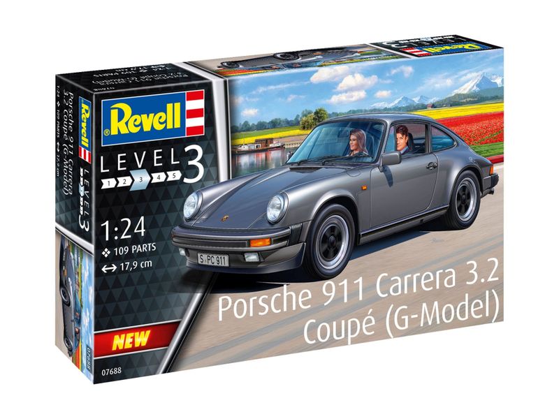 Revell 1/24 Porsche 911 Carrera 3.2 Coupé (G-Model) Car Plastic Model Kit