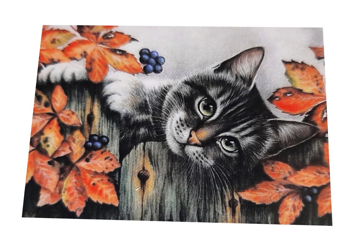 Diamond Dot Art painting - 30x40 - Cat with leaves (GD74801) | Buy ...