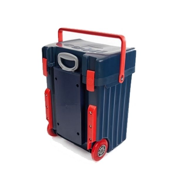 Caddii School Bag - Navy Lid &amp; Body with Red Bump Protectors