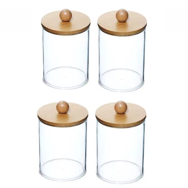 4-Piece Clear Plastic Organiser with Lid