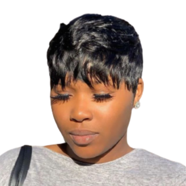 Black Pixie Hair Cut Wig