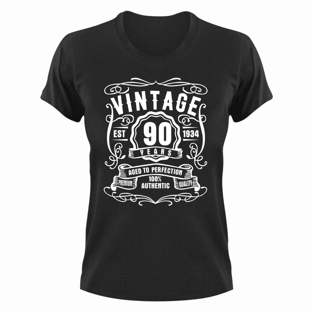 90 Years Old Vintage 1934 Birthday Gift Idea T-Shirt | Shop Today. Get ...