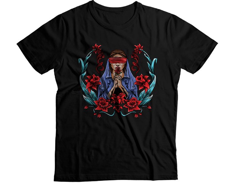 Woman Blindfold Graphic T-Shirt