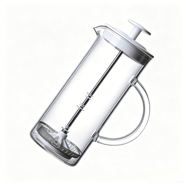White Manual Milk Frother, Coffee Foam Maker