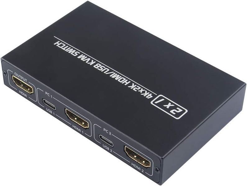 HDMI KVM Switch 2 PC 1 Monitors 4K60Hz USB 2.0 KVM Switches Dual Monitors