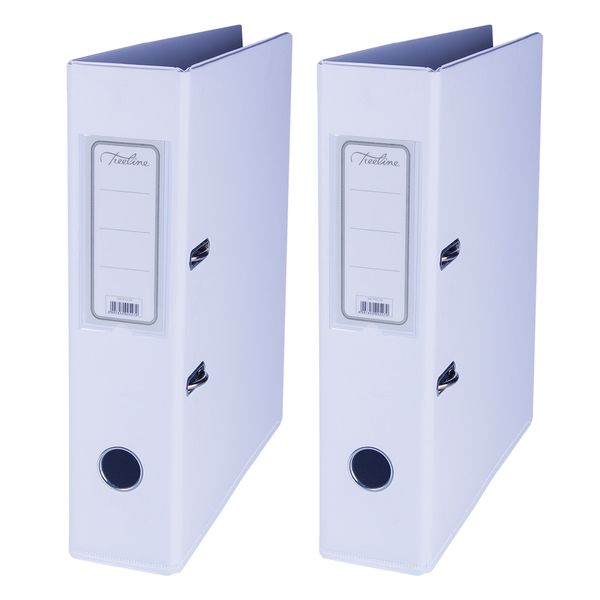 Treeline PVC 70 A4 PVC Lever Arch File - White - Pack of 2
