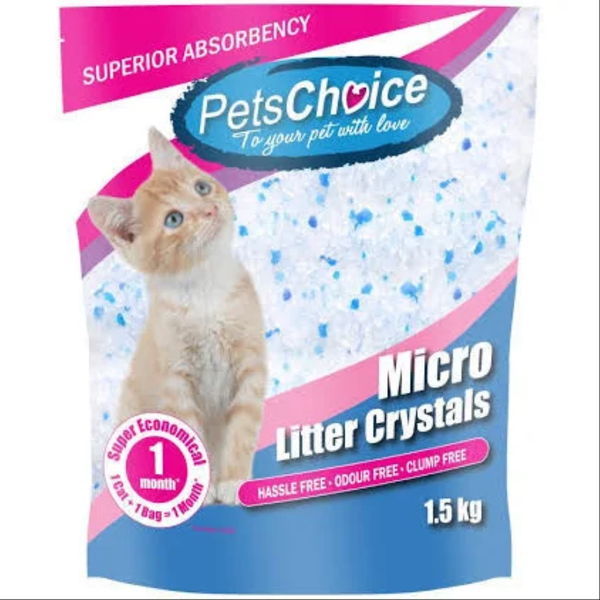Pets Choice - Silica Cat Litter Micro Crystals 1.5KG