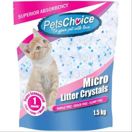 Pets Choice Silica Cat Litter Micro Crystals 1.5KG Daily Sale Shop