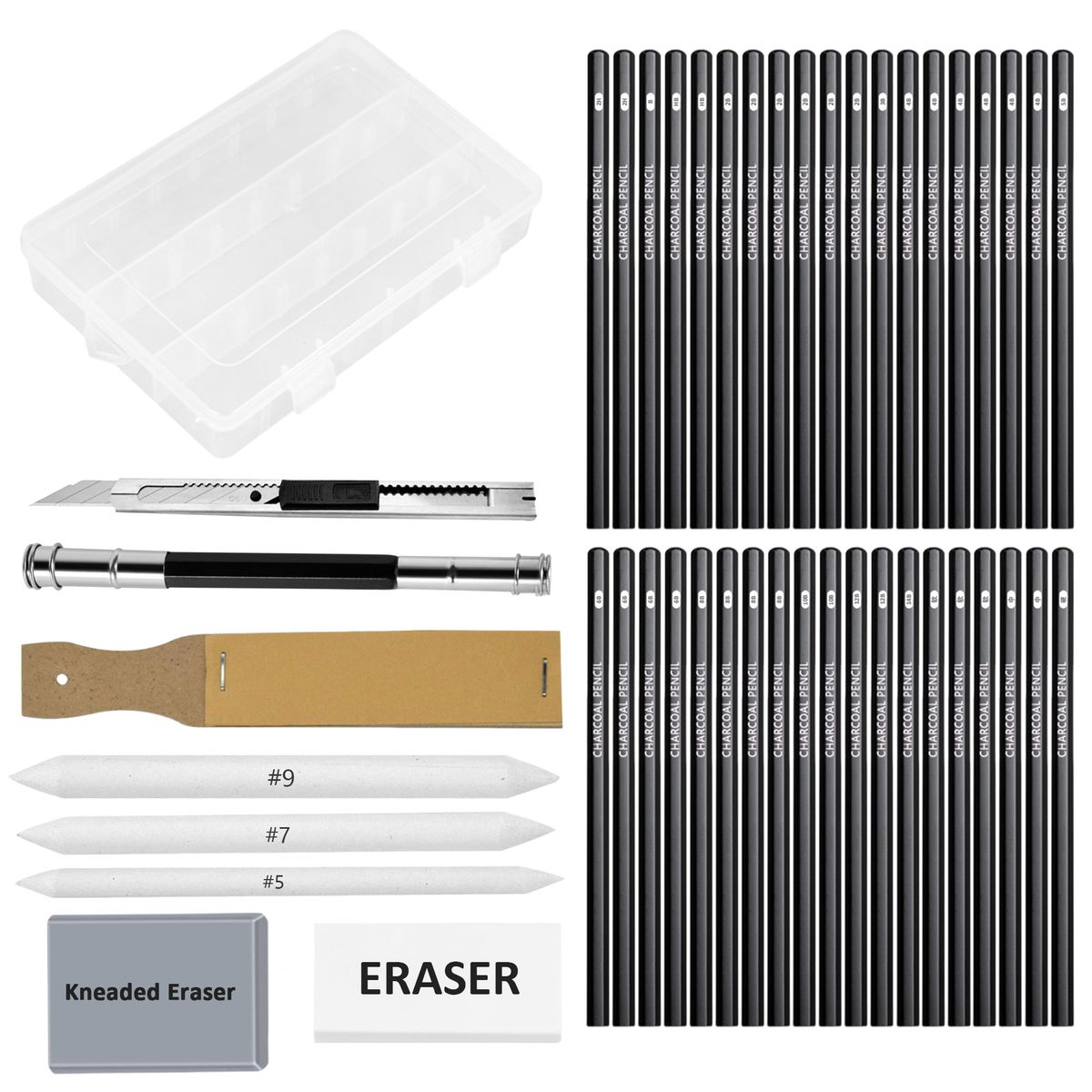 47 Pcs Sketch Pencil Set Drawing Pencil Charcoal Pencils Art