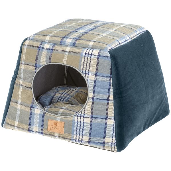 Ferplast Edinburgh Cat Cave Bed Igloo Blue
