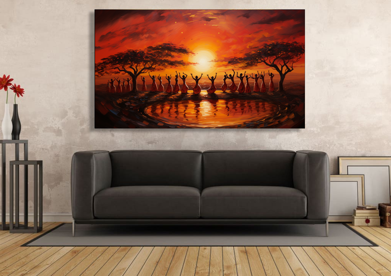 Canvas Wall Art - Dancing Sunset Abstract - IM1157