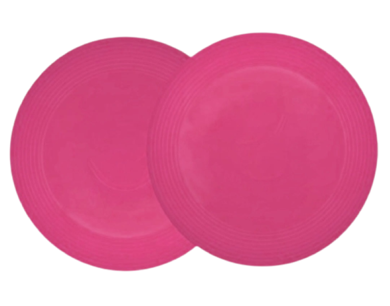 Plastic Frisbee Set Of 2- Pink