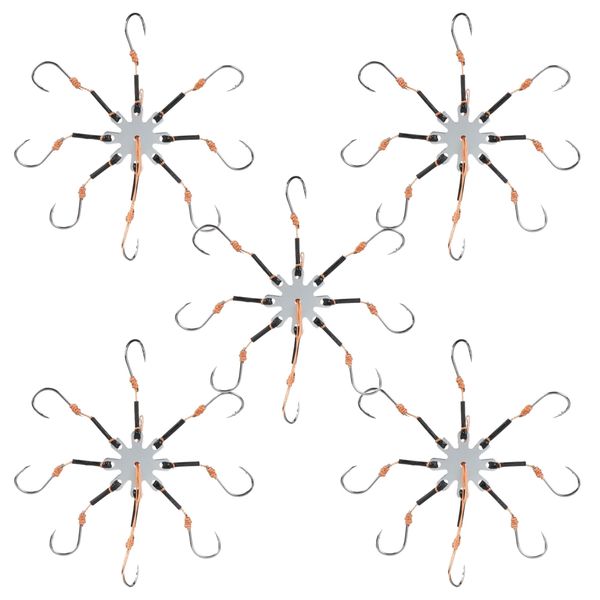 Camping Fishing Explosion 8 Hook Bait String Rig for Squid Fish Catching