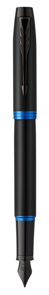 Parker IM Prof Fountain Pen Medium Nib Blue Ink - Marine Blue Black Trim