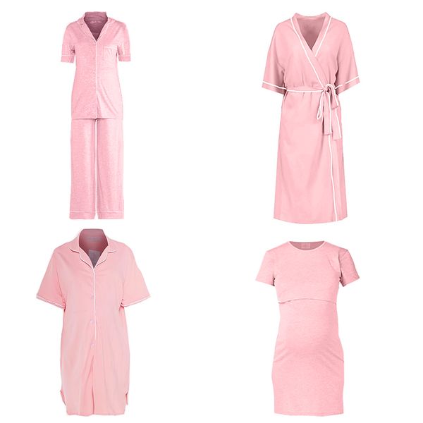 Hannah Grace Maternity Pink Summer Hospital sets 1