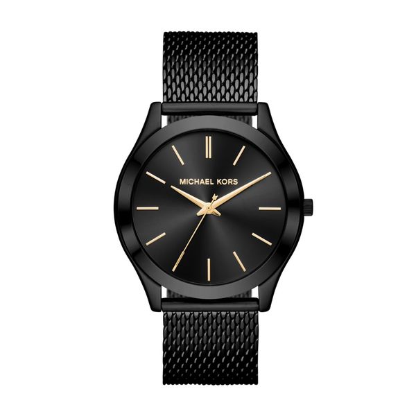 Michael Kors Slim Runway Black Mens Stainless Steel Watch-MK8607