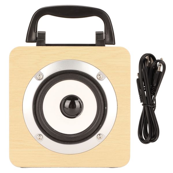 Portable Bluetooth Speakers Heavy Bass Stereo Retro Wooden Wireless Speaker