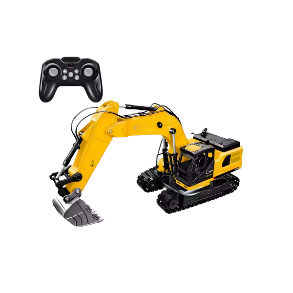 9 Channel Remote Control Engineering Excavator Toy with Lights and Sounds,