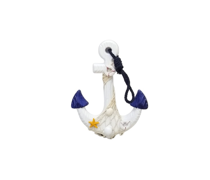 Wooden White and Blue Anchor Decor