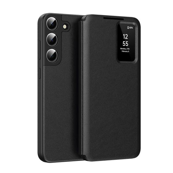 Smart Window Leather Flip Cover Compatible With Samsung Galaxy S23 Ultra