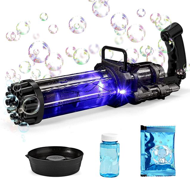 21-Holes Phantom Bubble Blowing Gun Machine With Light- Battery Operated