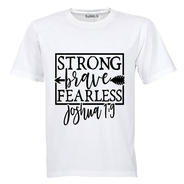 Strong - Brave - Fearless - Mens - T-Shirt - White