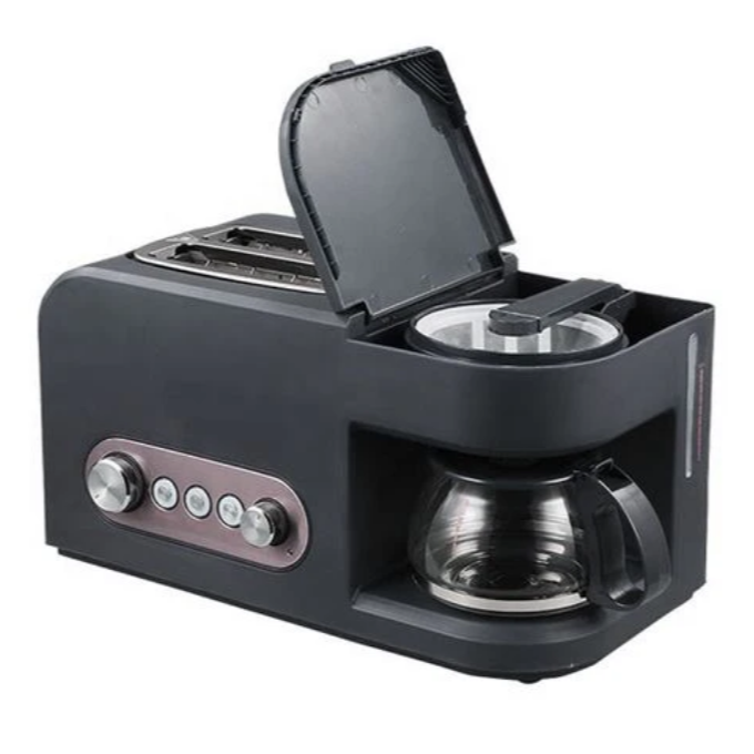 2 in 1 Breakfast Maker Toaster with Coffee Maker - Reheat & Defrost feature