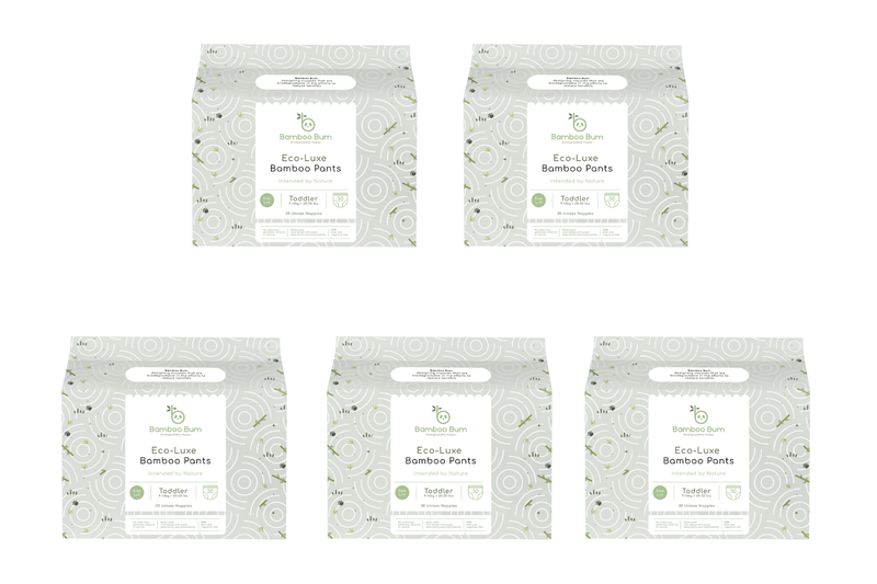 Bamboo Bum Disposable Pull-Up Pants (Carton) - Eco-Friendly Diapers for Toddlers &amp; Walkers / 5 packs