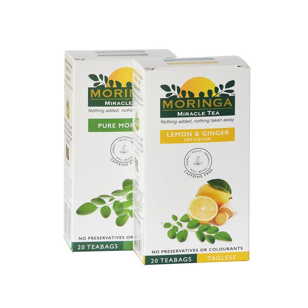 Pure Moringa Green Tea and Moringa - Lemon &amp; Ginger Infused Tea