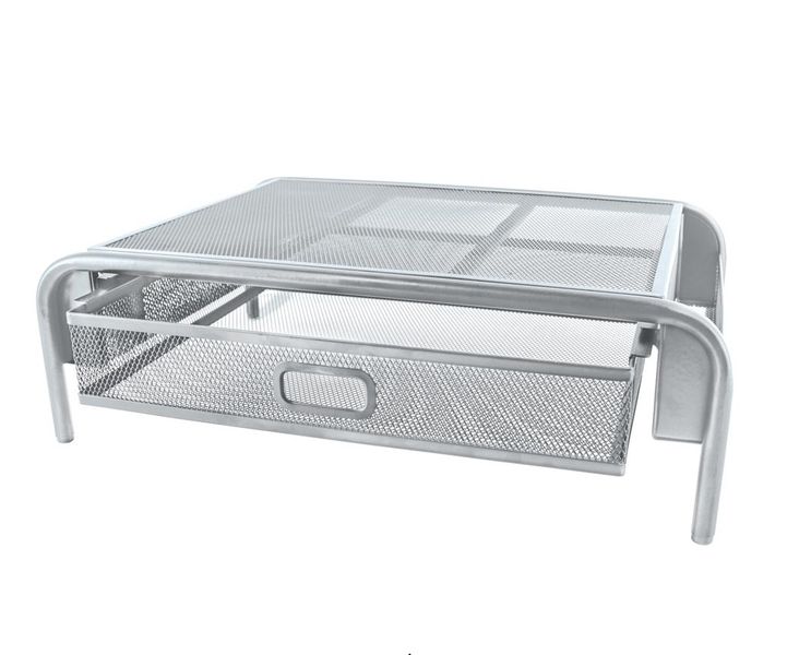 SDS M710S Wire Mesh Computer Monitor Stand With Drawer Organizer