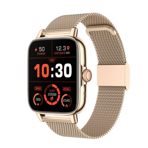 Square Smart Watch for men &amp; women, Double strap, Rose Gold Colour