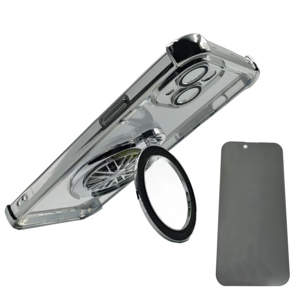 Magnetic Case Compatible with IPhone 15Plus with Glass Screen Protector