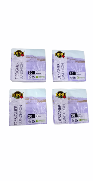 Dinu - 3 Ply Printed Serviettes -20 X 4 Pack -004