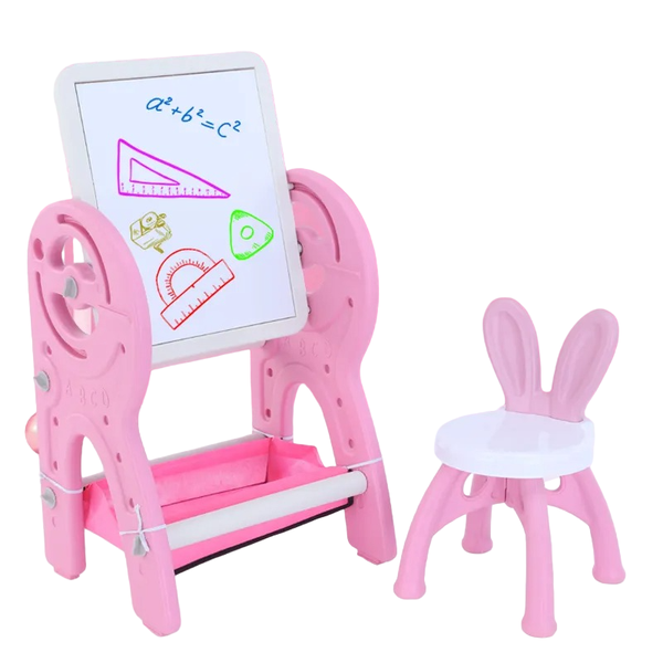 9t9-2 in 1 Kids Table &amp; Chair, Painting Board with Storage