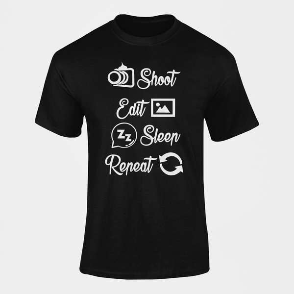 Shoot Edit Sleep Repeat Photography T-Shirt