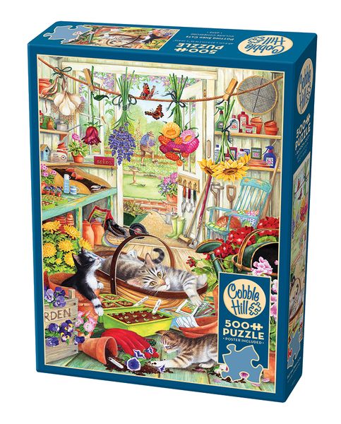 Cobble Hill - Potting Shed Cats 500 Piece Puzzle