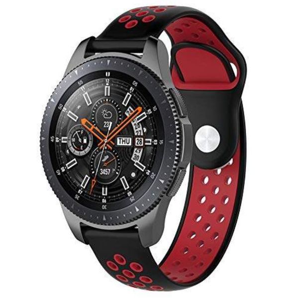 Nike Style Sports Band Watch Strap 22mm for Smart Watch - White &amp; Black
