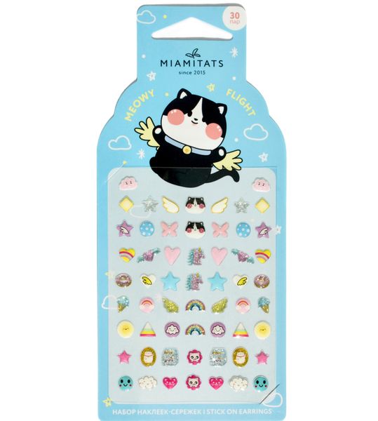 Miamitats Earring Sticker Set Meowy Flight (30 Pairs)