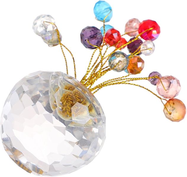 Crystal Apple Tree Feng Shui Ornament Car Desk Office Decor