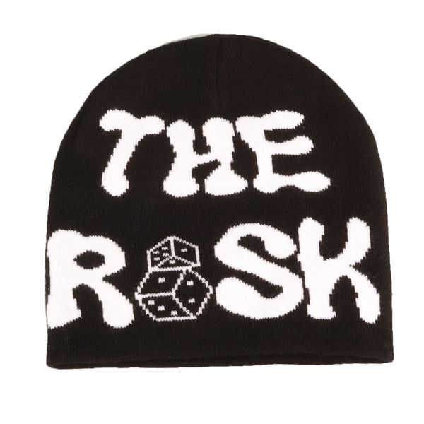Y2K Knitted Beanie Hat Gothic Pattern Women Winter Warm Beanies
