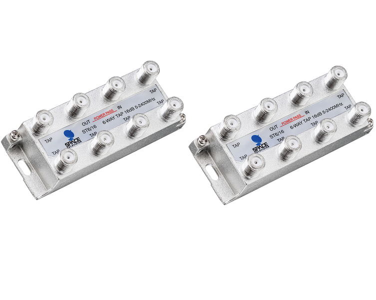 Space TV Satellite IF Tap - 6 Way - 16db (5 – 2250MHz) - 2 Pack