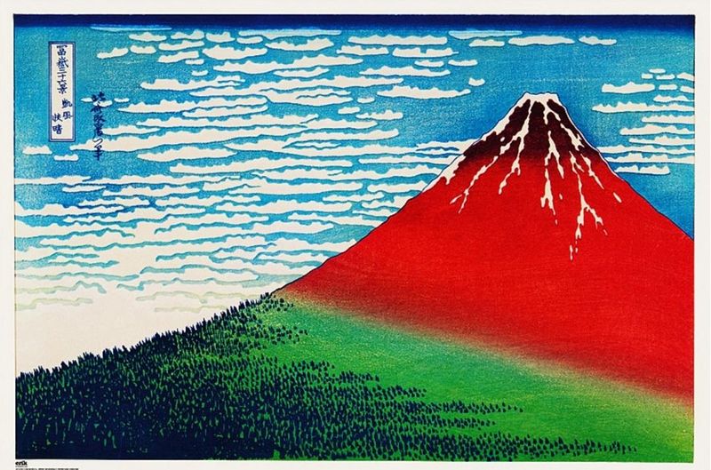 Katsushika Hokusais (Fine Wind Clear Morning) Poster