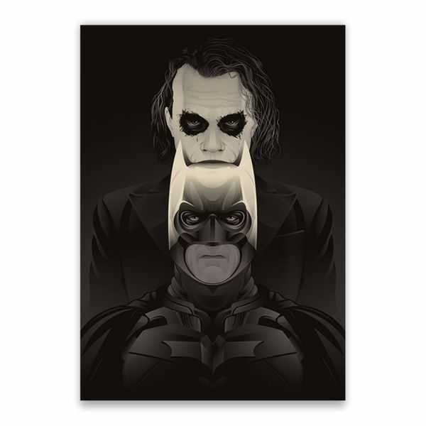 Batman And Joker Grey Poster - A1