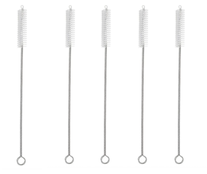 Stainless steel straw brush cleaner