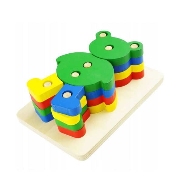 Wooden Educational Puzzle Teddy Bear Sorter KQ-8