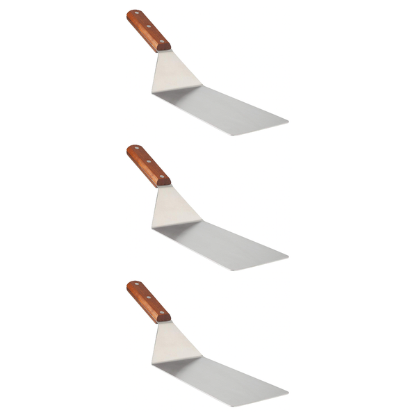 Multi Functional Large Metal Spatula with Wooden Handle and Silicone Tongs