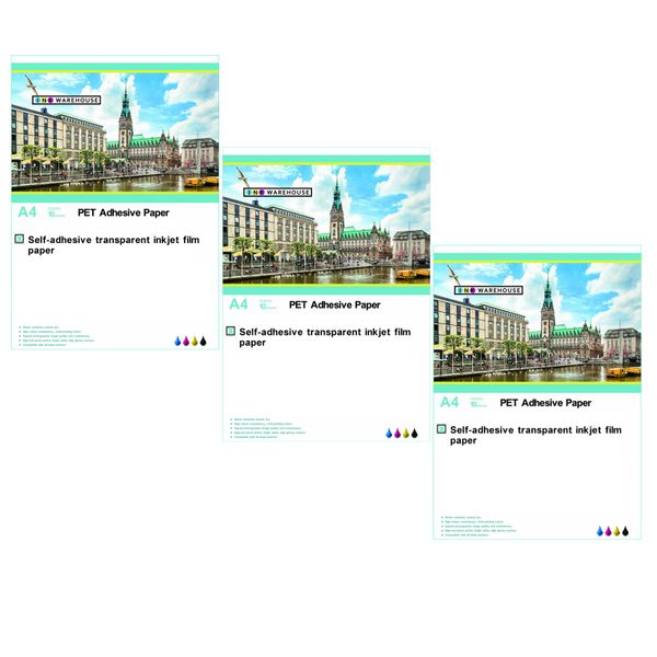 Printable Vinyl Sticker Paper A4 Adhesive - Transparent (30 Sheets)