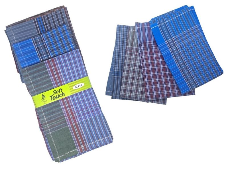 Cotton Handkerchiefs For Men - 12 Pack Handkerchiefs Perfect Set