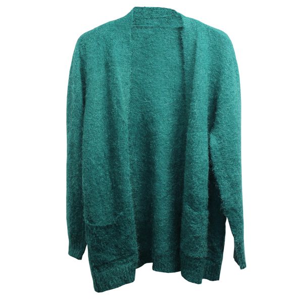 Purple &amp; Prose Ladies Green Fluffy-feel Cardigan